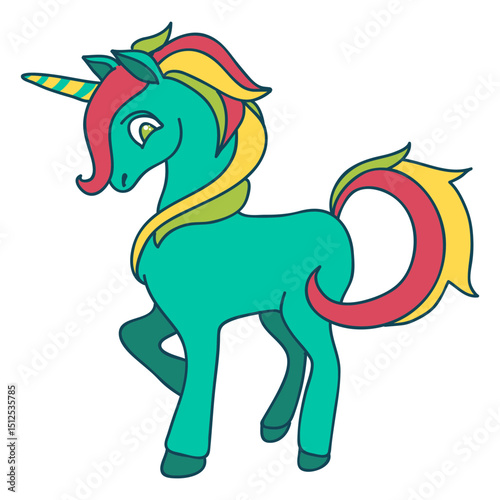 Colored unicorn fantasy