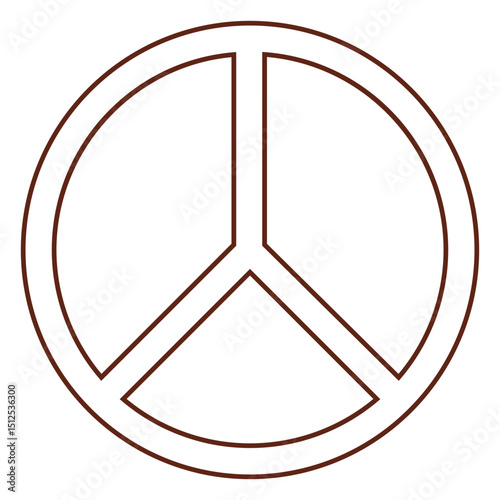 Peace symbol stroke element