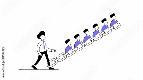 Follow the Leader  A Dynamic Concept  vector illustration
