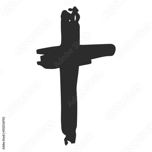 Cross scribble icon christian cross