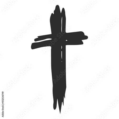 Christian cross scribble