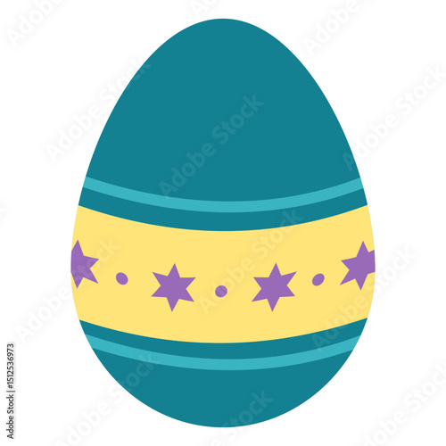 Egg easter painted flat