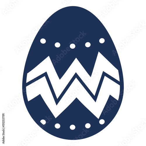 Egg easter painted easter egg easter egg zigzag pattern spot silhouette