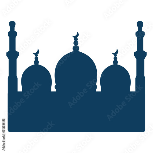 Mosque tower dome crescent silhouette