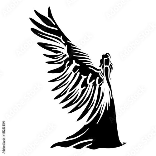 Angel wing detailed silhouette