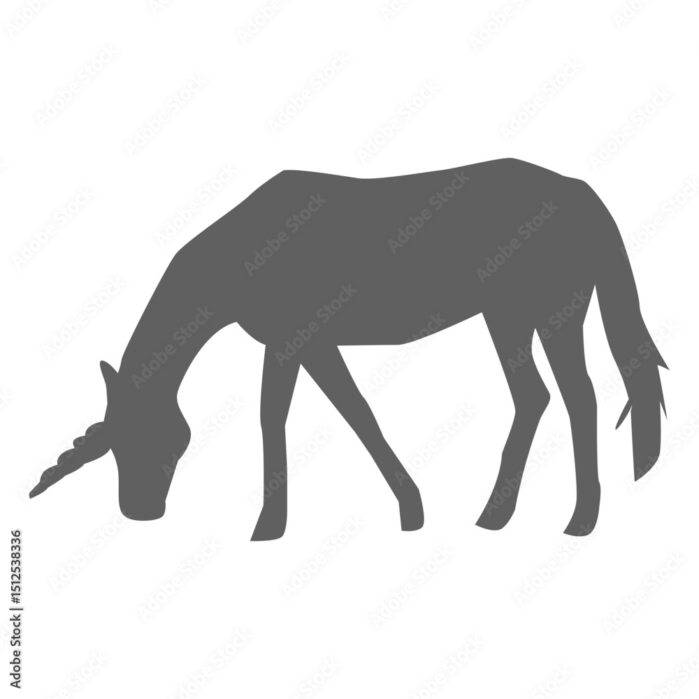 Obraz premium Unicorn horse tail horn silhouette