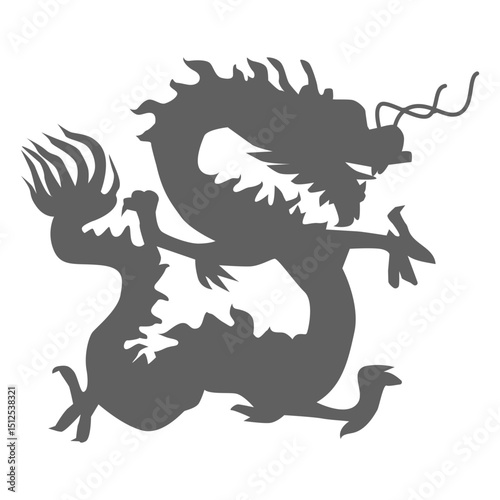 Dragon scale tail jaws silhouette