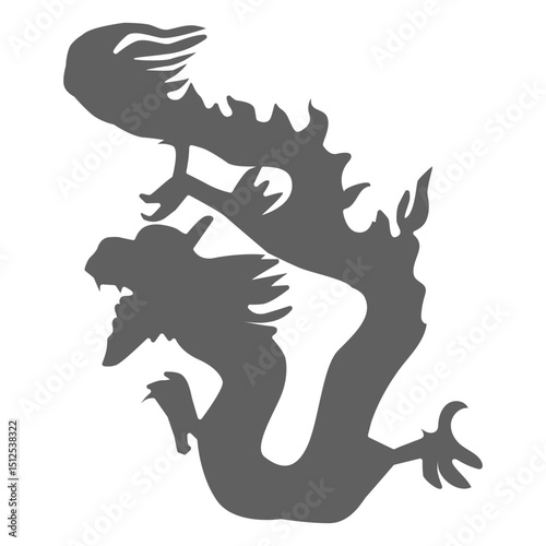 Dragon tail scale jaws silhouette