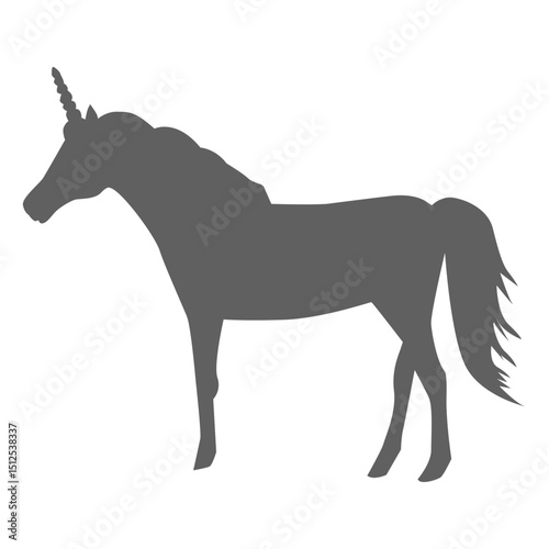 Unicorn tail horse horn silhouette