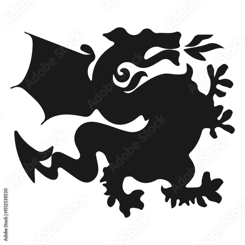 Dragon wing tail silhouette
