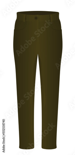 Brown chino pants. vector illustration	