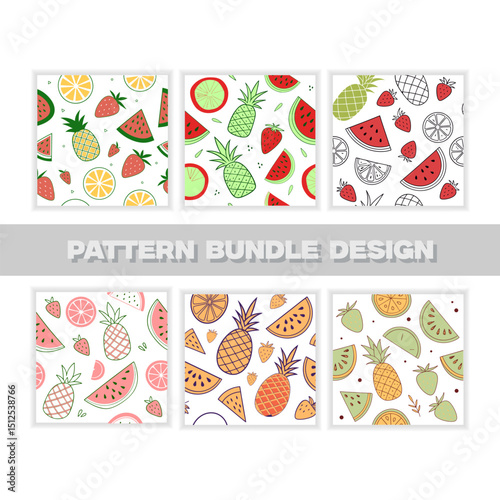 Pack of hand-drawn fruit patterns