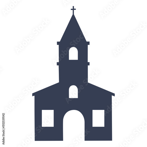 Temple cathedral church detailed silhouette