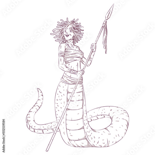 Medusa gorgon woman illustration