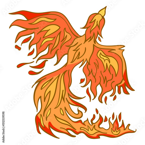 Phoenix rising from fire