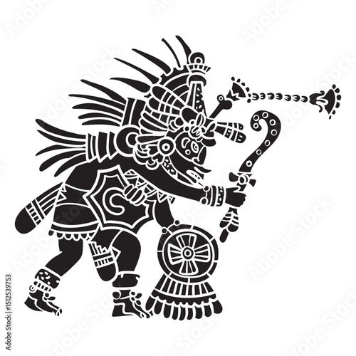 Aztec gods illustration quetzalcoatl
