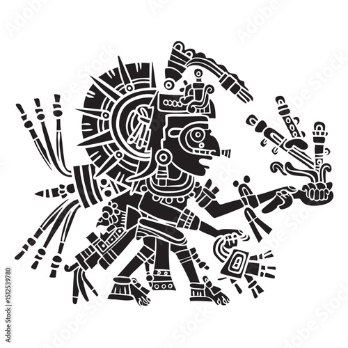 Aztec gods illustration tonatiuh