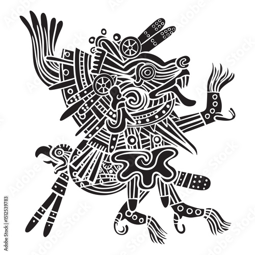 Aztec gods illustration xolotl