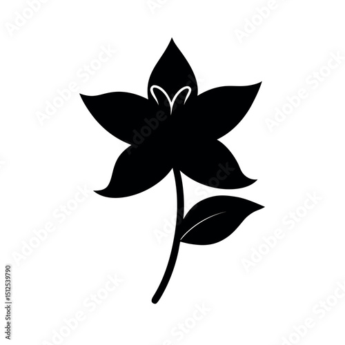 Columbine Flower Silhouette Vector