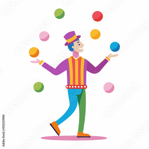 World Juggling Day Vector Illustration – Circus, Performance, Skill, Entertainment Concept