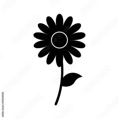 Daisy Flower Silhouette Vector