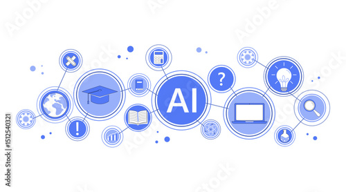 Artificial Intelligence and Education Icons Set 3