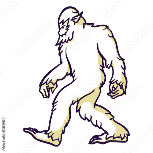 Bigfoot sasquatch walking duotone