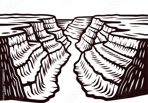 canyon landscape with deep canyons and layered rock formations