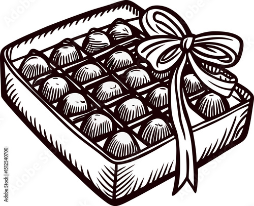 Elegant gift box with assorted chocolates and decorative bow