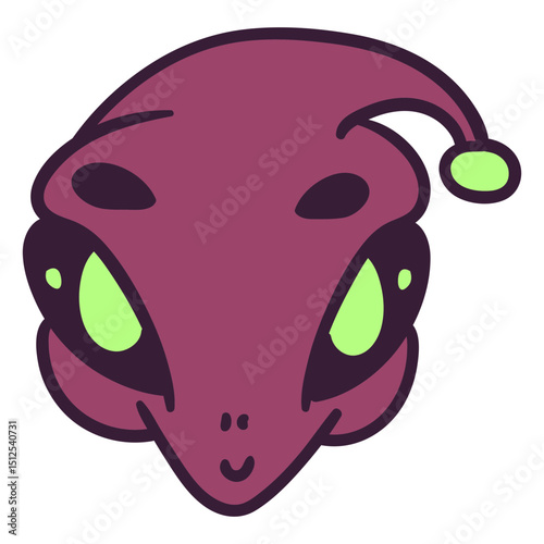 Alien's head cute purple stroke