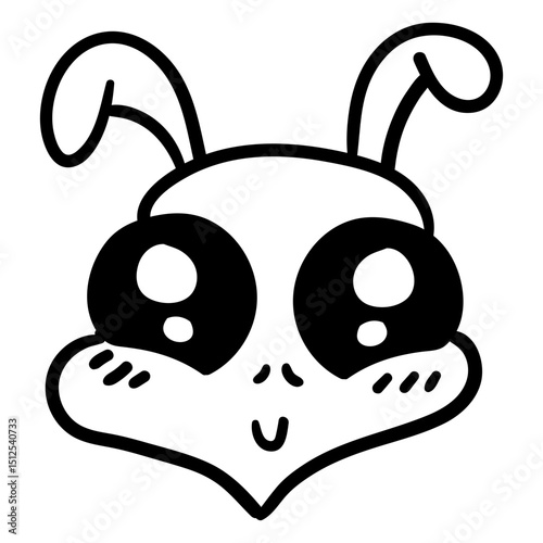 Alien's head cute rabbit stroke