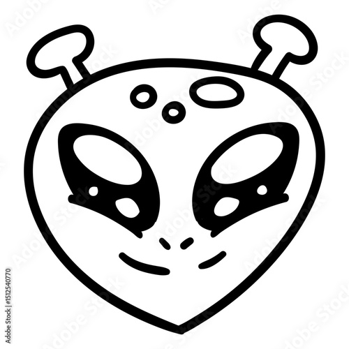 Alien's head happy cute stroke