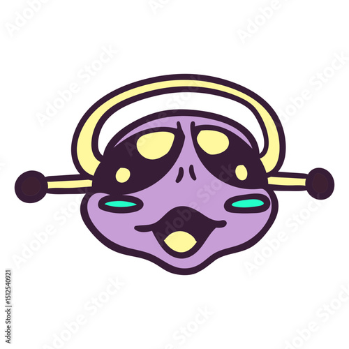Alien's head violet stroke
