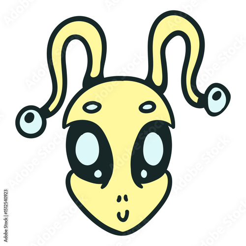 Alien's head yellow antenna stroke