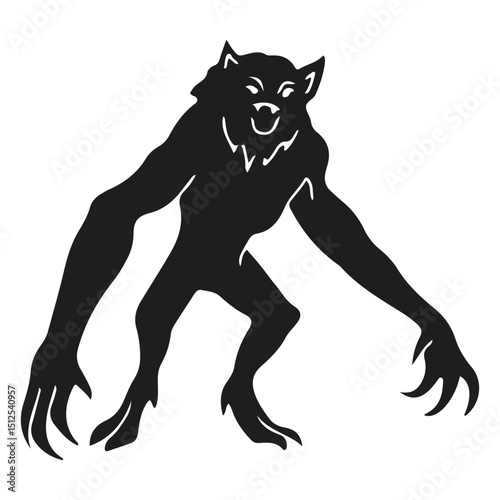 Alien monster werewolf silhouette