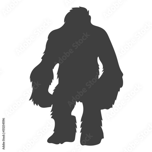 Shaggy hairy creature bigfoot black