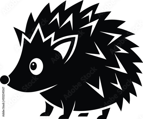 Hedgehog silhouette, line art animal, spiky creature icon, simple wildlife vector, minimal black illustration








