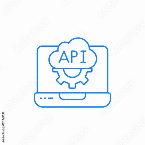 laptop api cloud icon sign vector