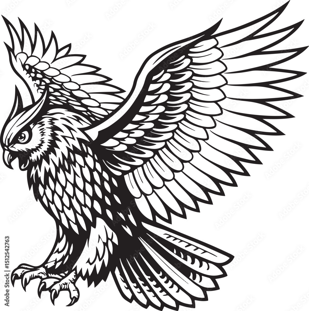 Obraz premium eagle vector silhouette graphic design transparent background