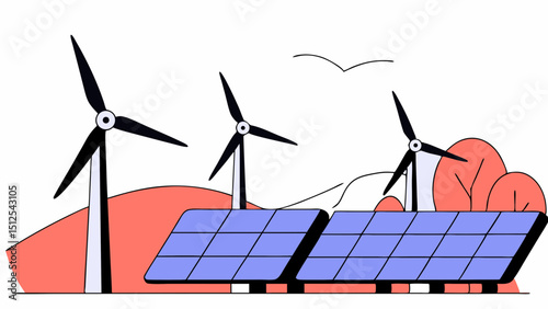 Green Energy Revolution  Innovative Industry Concepts vector illustration