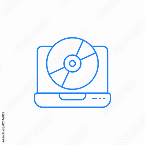 laptop disk icon sign vector