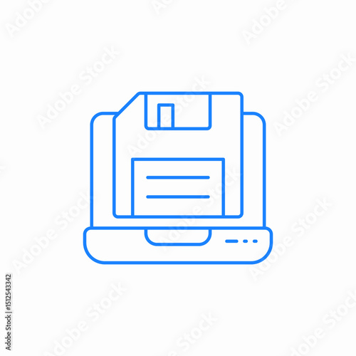 laptop floppy disk icon sign vector