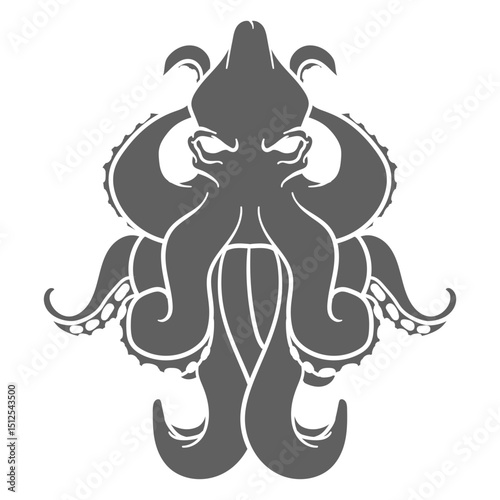 Folklore creature kraken standing
