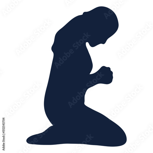 Female praying silhouette