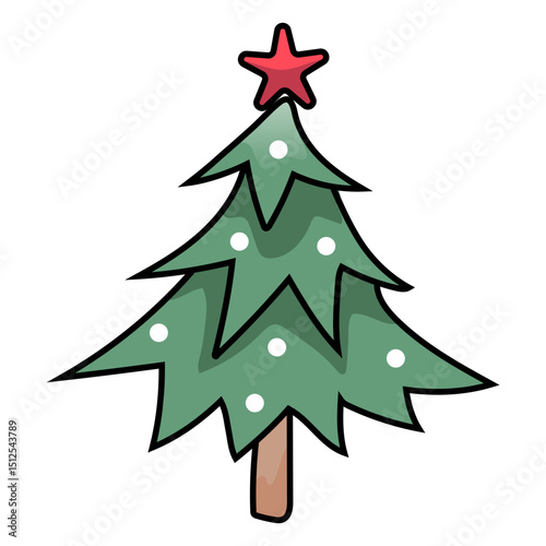 Fir Christmas tree semi flat