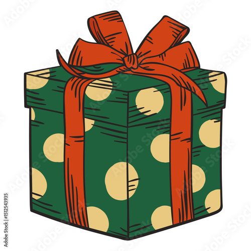 Christmas present box colorful
