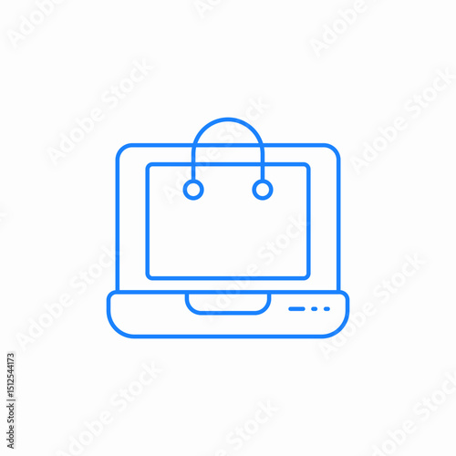 laptop online shopping icon sign vector