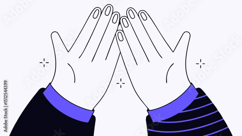 High Five Hands Concept  vector illustration