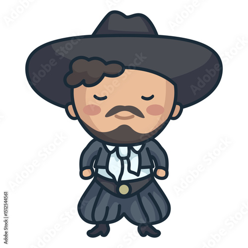 Cute argentinian man dancing character
