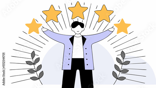 High Self Esteem Concept  vector illustration